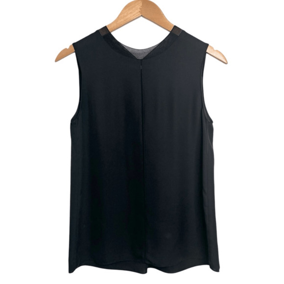 Vince Silk Rib Trim Seamfront Tank Blouse - Black - Size XS - Picture 1 of 7